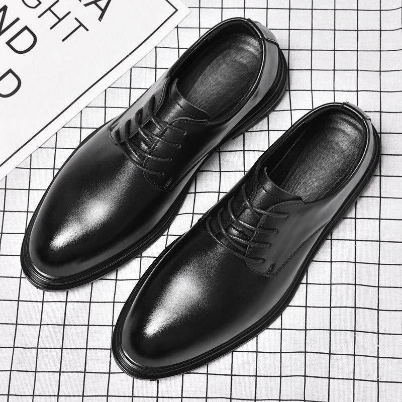 2025 High-End Men's Leather Shoes: Breathable, Soft Sole, Height-Increasing, Casual Outdoor & Business Formal.