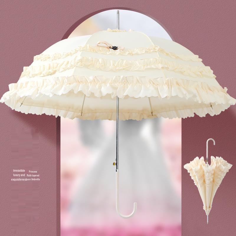 Lolita Princess Retro Lace Sun Protection Cosplay Parasol for Women