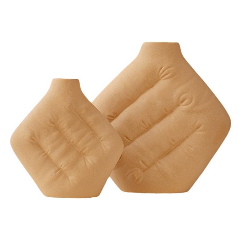 Ceramic Vase Fluffy Wrinkled Texture Creative Flowerpot Flower Vase Decorative Ornaments Home Decoration Accessories