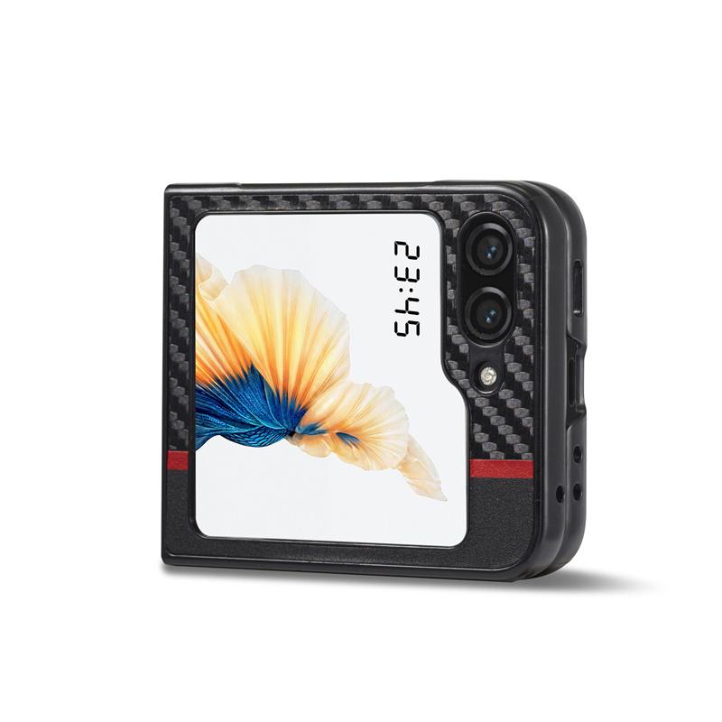 For Samsung Z Flip 6 Ultra thin Carbon Fiber Leather Case For Samsung Z Flip 5 4 3 Z Fold 6 5 4 3 5G Case