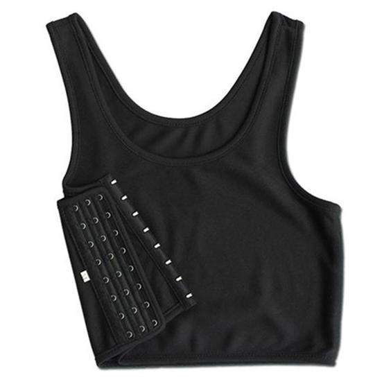 

Corset Vest Washable Prevent Sagging Acrylic Fiber Lesbian Short Chest Breast Vest for Summer S чорний