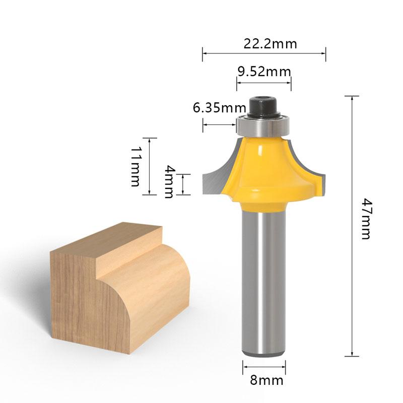 1PC 8mm Shank Wood Router Bit Straight End Mill Trimmer Cleaning Flush Trim Corner Round Cove Box Bits Tools Milling Cutter