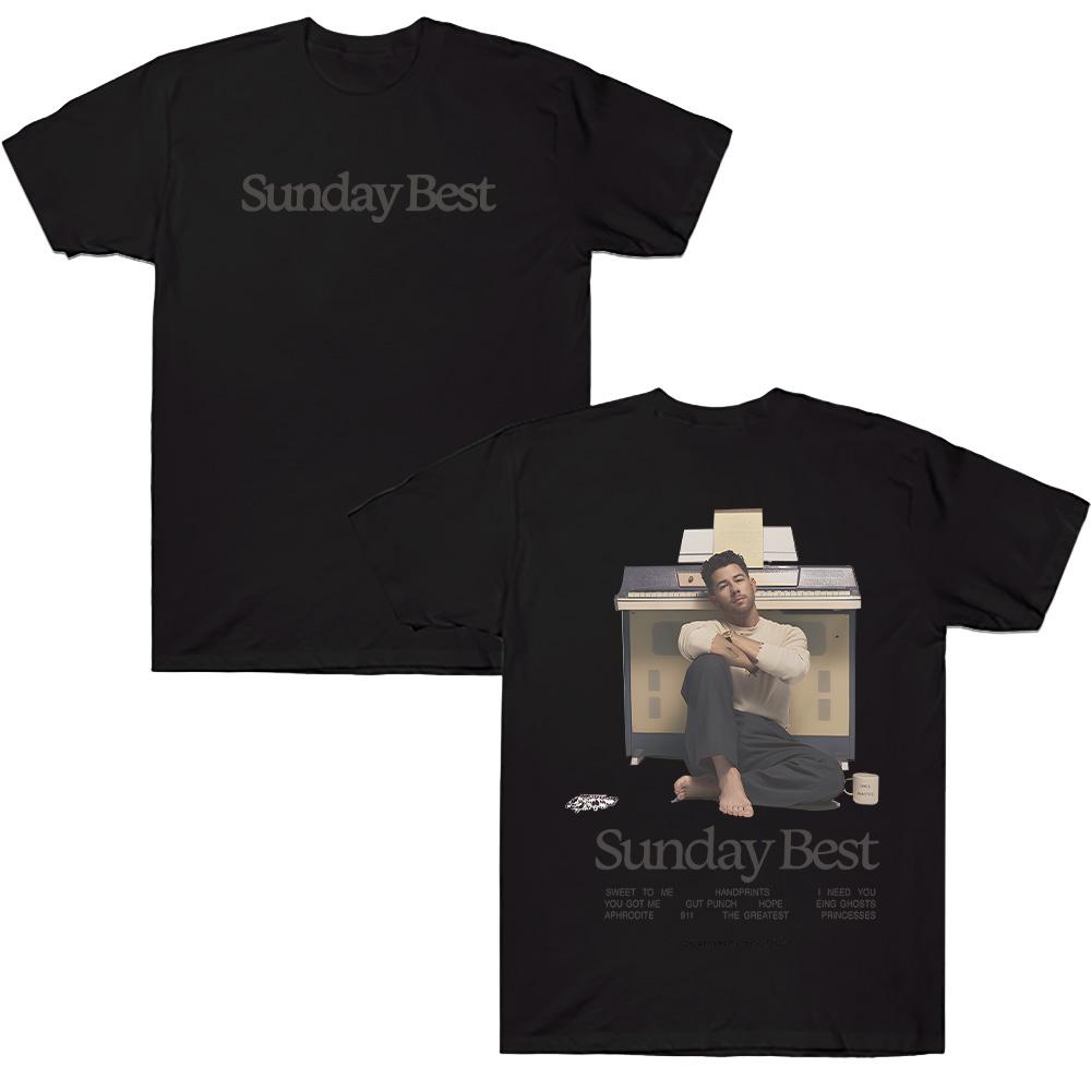 

Nick Jonas Sunday Best Tracklist Tee Men Women Cotton T Shirts Short Sleeve Fashion Breathable Tops Short Sleeve Tee XS чёрный