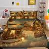 Christmas Digital Printing 3D Printing Polyester Pillowcase Quilt Cover Two or Three-piece Set Is Available