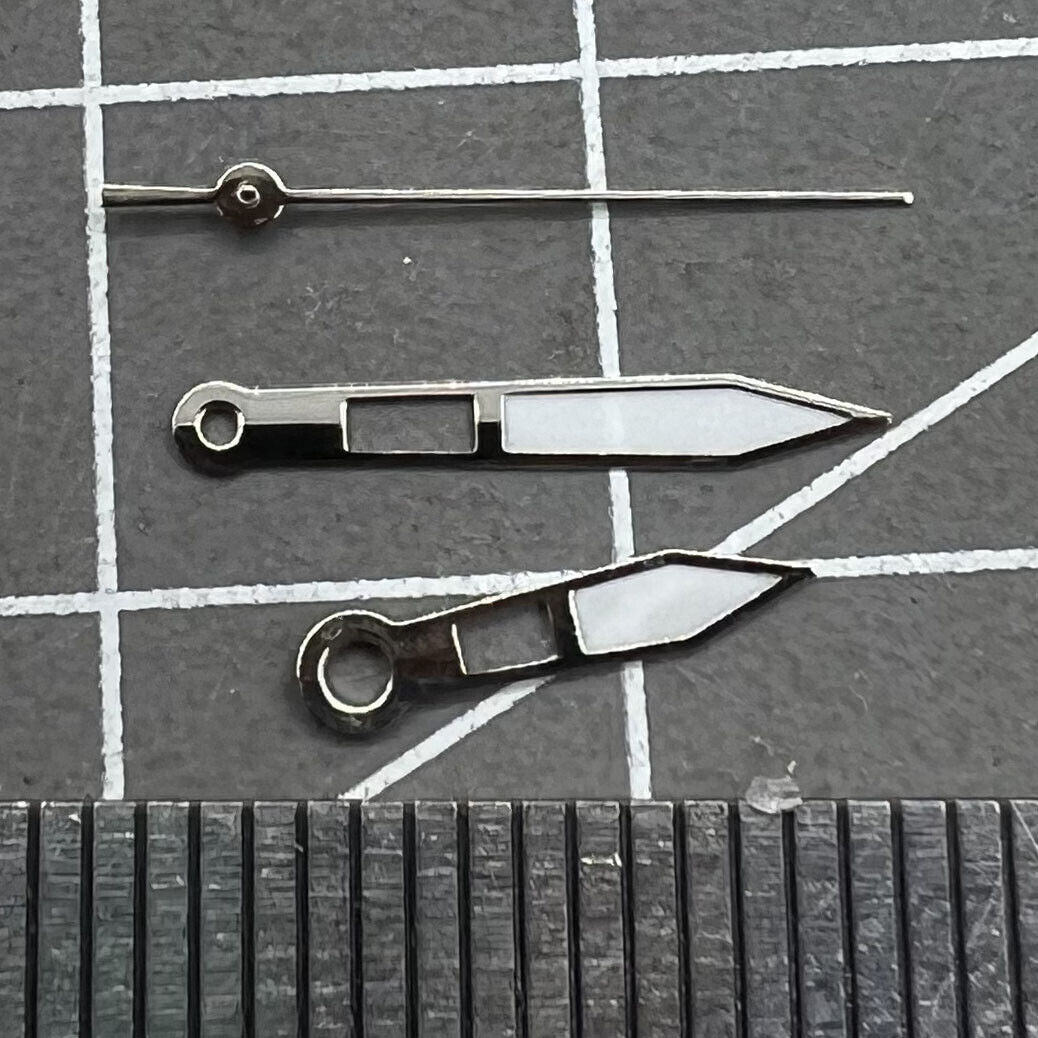 2 Sets Silver Trim Watch Hands Green Lume for Miyota 2315 2035 2036 2115 2305