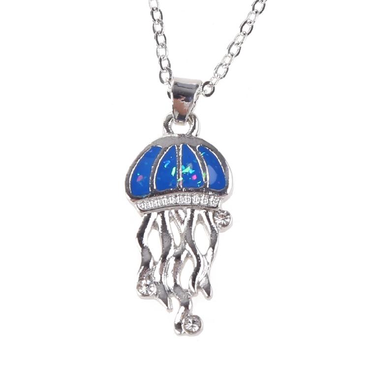 

Dainty Silver Color Women Chain Necklace Fashion Jellyfish Pendant Necklace 1