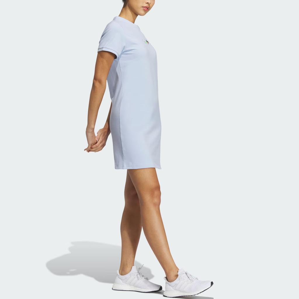 Adidas Graphic Dress With Embroidered Logo Women Dress Light-Pink Blue HY2865