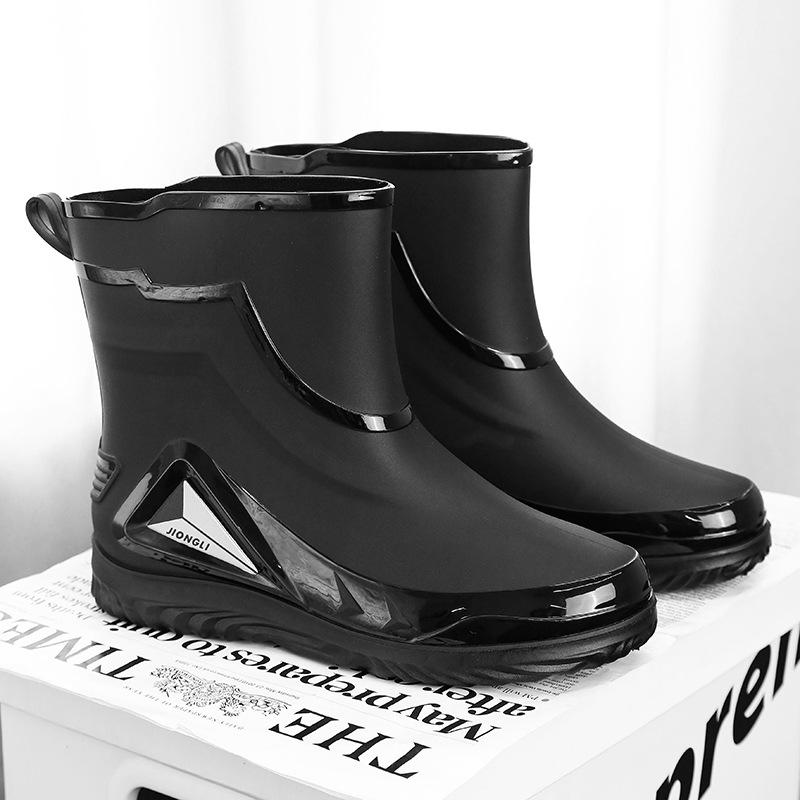 Men's rain shoes new autumn takeaway fishing special rider non-slip waterproof rubber shoes medium tube breathable work water shoes