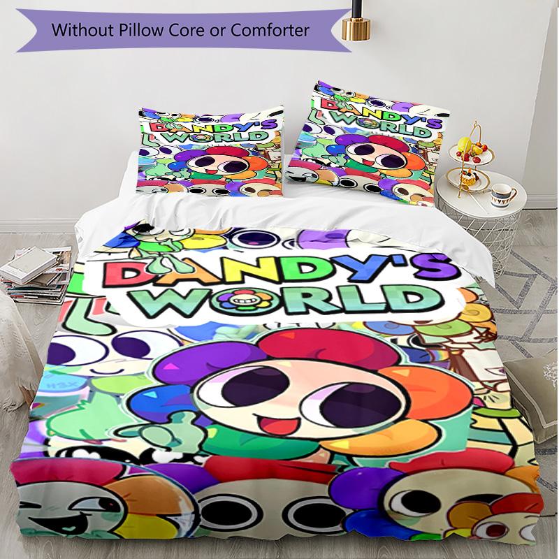 3pcs Duvet Cover Set (1*Duvet Cover + 2*Pillowcase, Without Core), Dandy's World Print Soft All‑Season Bedding Set, Home Bedroom Decor Gift