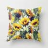 Housse de coussin tournesol jaune Peau de pêche Housse de coussin décorative fleurs champêtres Canapé Salon Décoration de maison Housse de coussin décorative 40X40