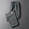 Casual pants men's spring, autumn and summer new ice silk thin straight loose large size sports nine-point pants