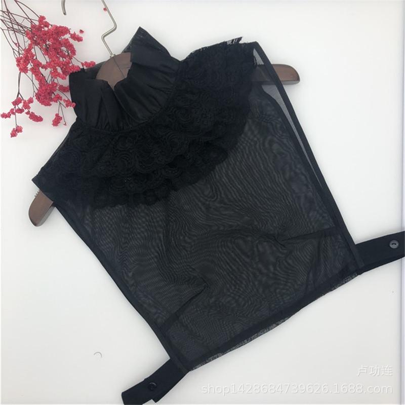 

Элегантный воротник-стойка с кружевной вышивкой, искусственный воротник для женской рубашки, полурубашки, съемный кружевной фальшивый воротник, декоративный свитер