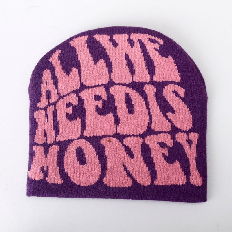 New Men's and Women's Y2K Wool Pullover Hat Jacquard Letter Personality Fashion Hip Hop Knitted Hat Hat