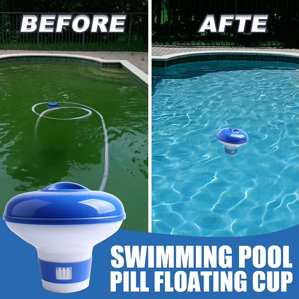 Pool Automatic Chlorine Tablet Dispenser Swimming Pool Cleaning Pill Disinfecting Box Floating Chlorine Dispenser Clean Tool