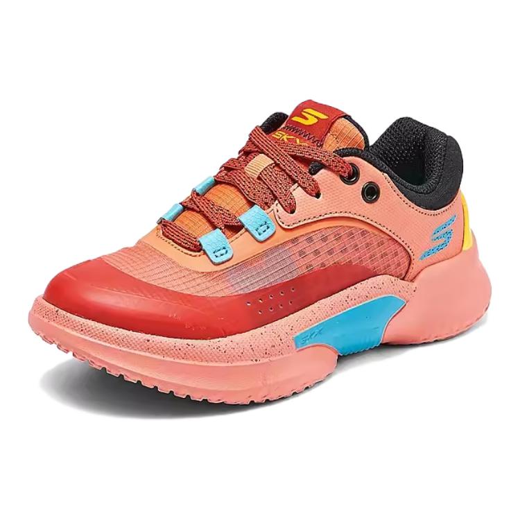 Skechers Skx Court Hype Comfortable Versatile Non-Slip Durable Low-Top Kids Basketball Shoes Kids sneaker Orange Red 406069L-ORMT