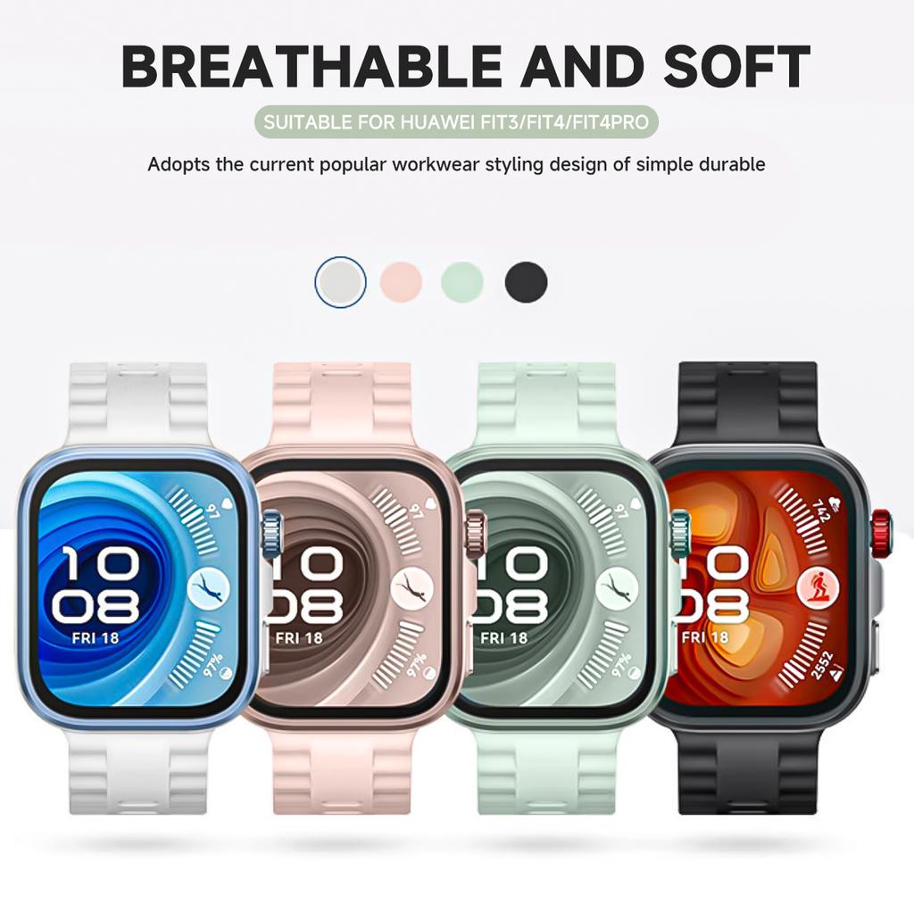 Silikonowy Pasek Do Huawei Watch Fit 4/4pro Pasek Na Nadgarstek Regulowana Opaska Z Czarną Klamrą Pasek Do Zegarka Huawei Watch Fit 3