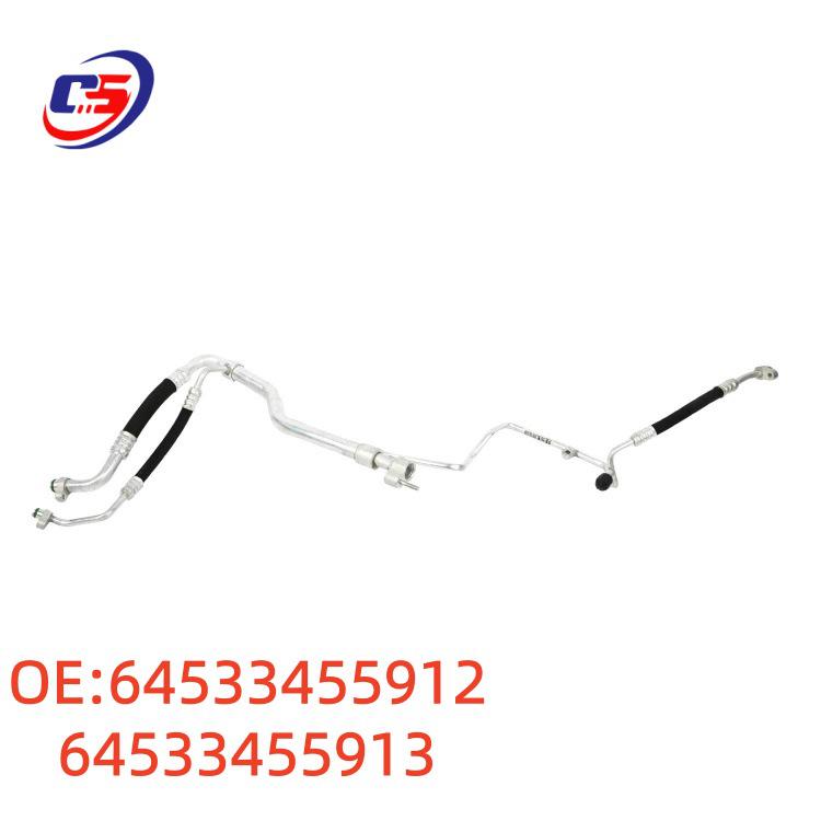 BMW E83 air conditioning pipe fittings: 64533455912, 64533455913.