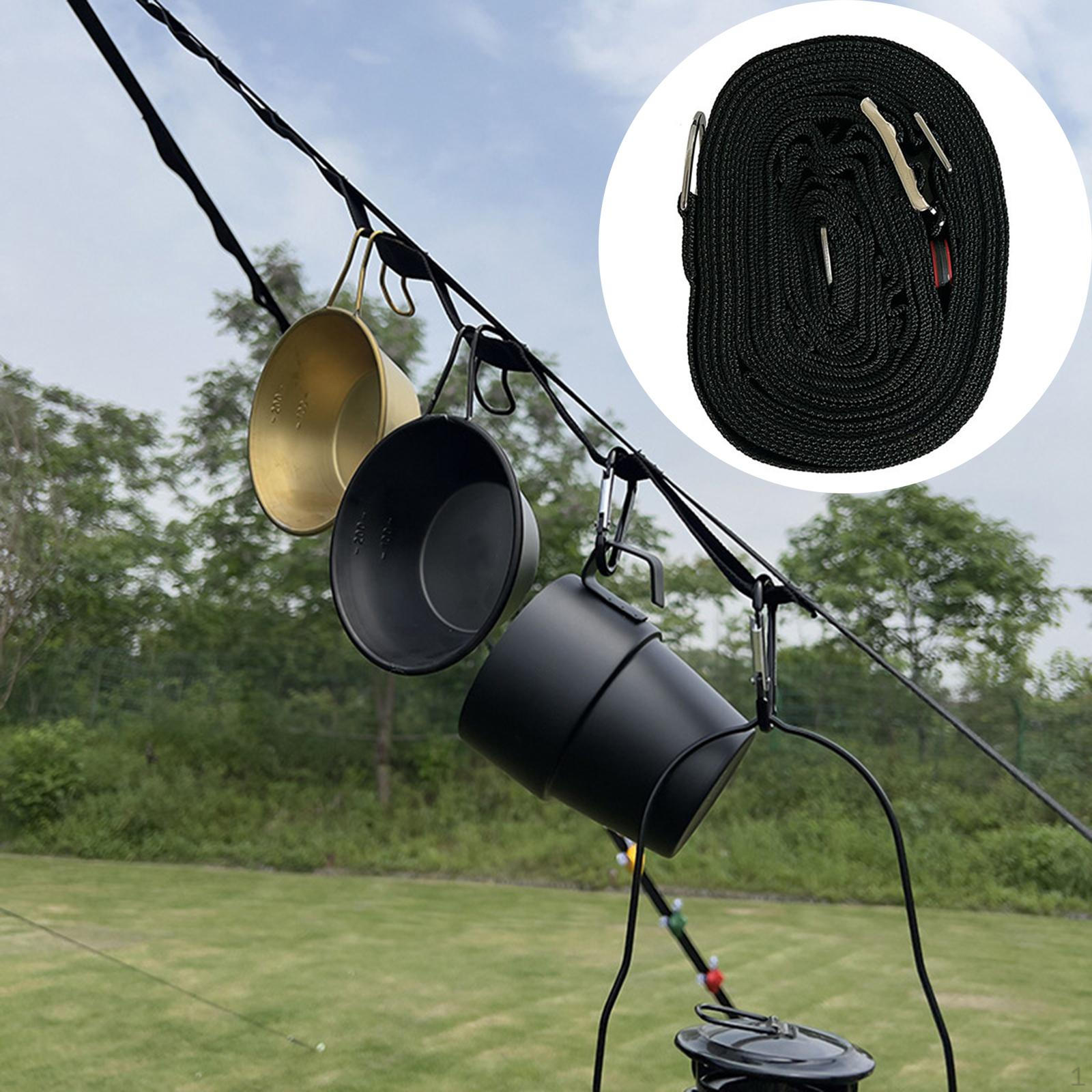 Camping Tent Rope Wind Strap Campsite Lanyard Portable Tarp Fixed Pull
