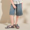 Girls' Sweet Heart Ankle Denim Capri Pants