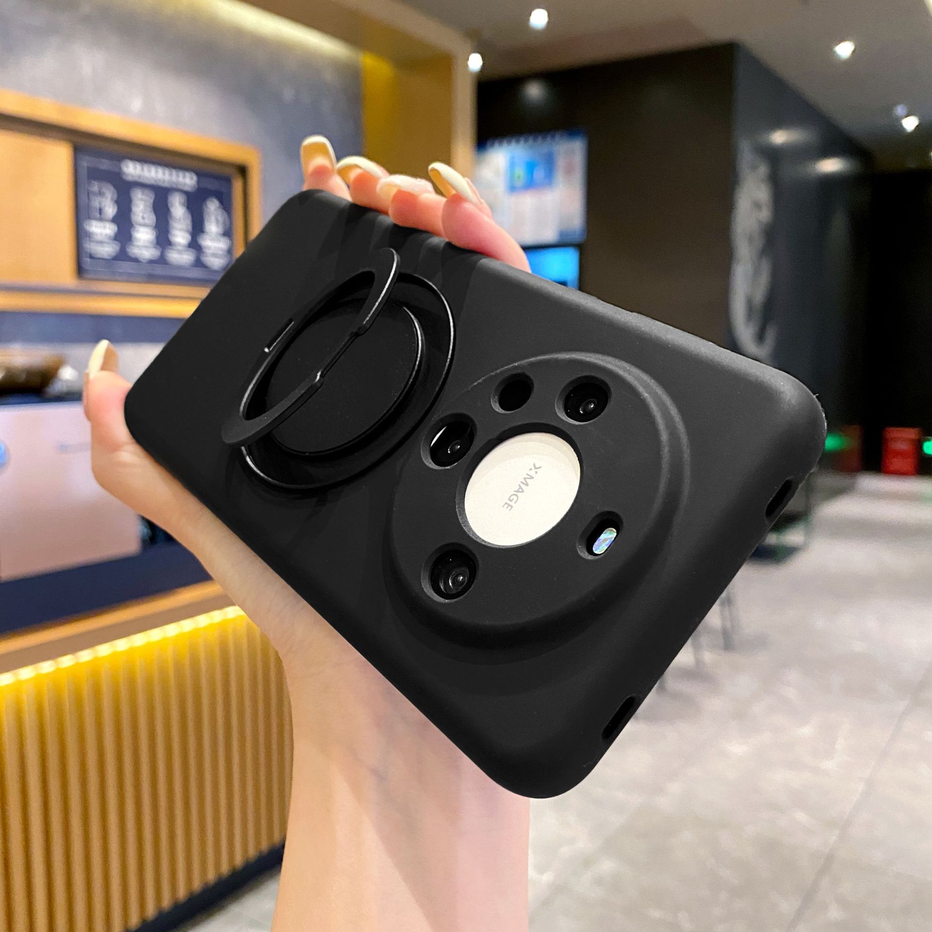 

For Huawei Mate60pro Mobile Phone Case Liquid Silicone Rotating Bracket All-inclusive Anti-fall Mate60 Mobile Phone Case Huawei Mate60Pro +