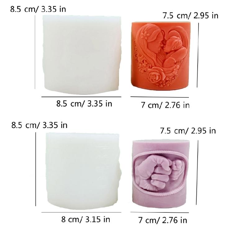 Flexible Silicone Mold for DIYs Cylinder Aromatherapys Candle Beautiful Candle Crafting Cement Gypsum Moulds for Crafts