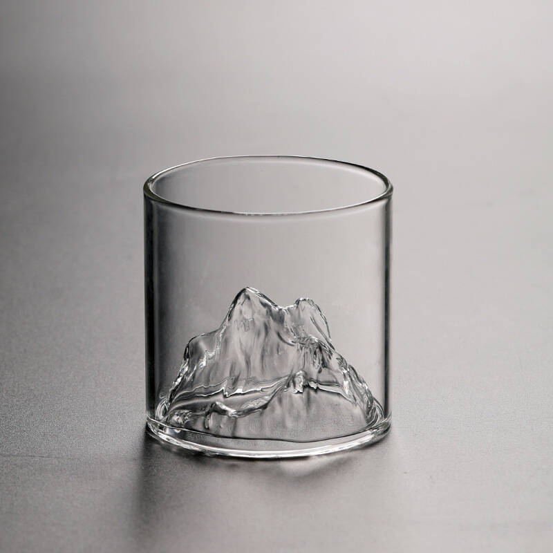 180ml Japanese Whiskey Glass - Heat-Resistant Borosilicate, Elegant Mountain View Tumbler for Scotch, Wine & Tea Home Barware