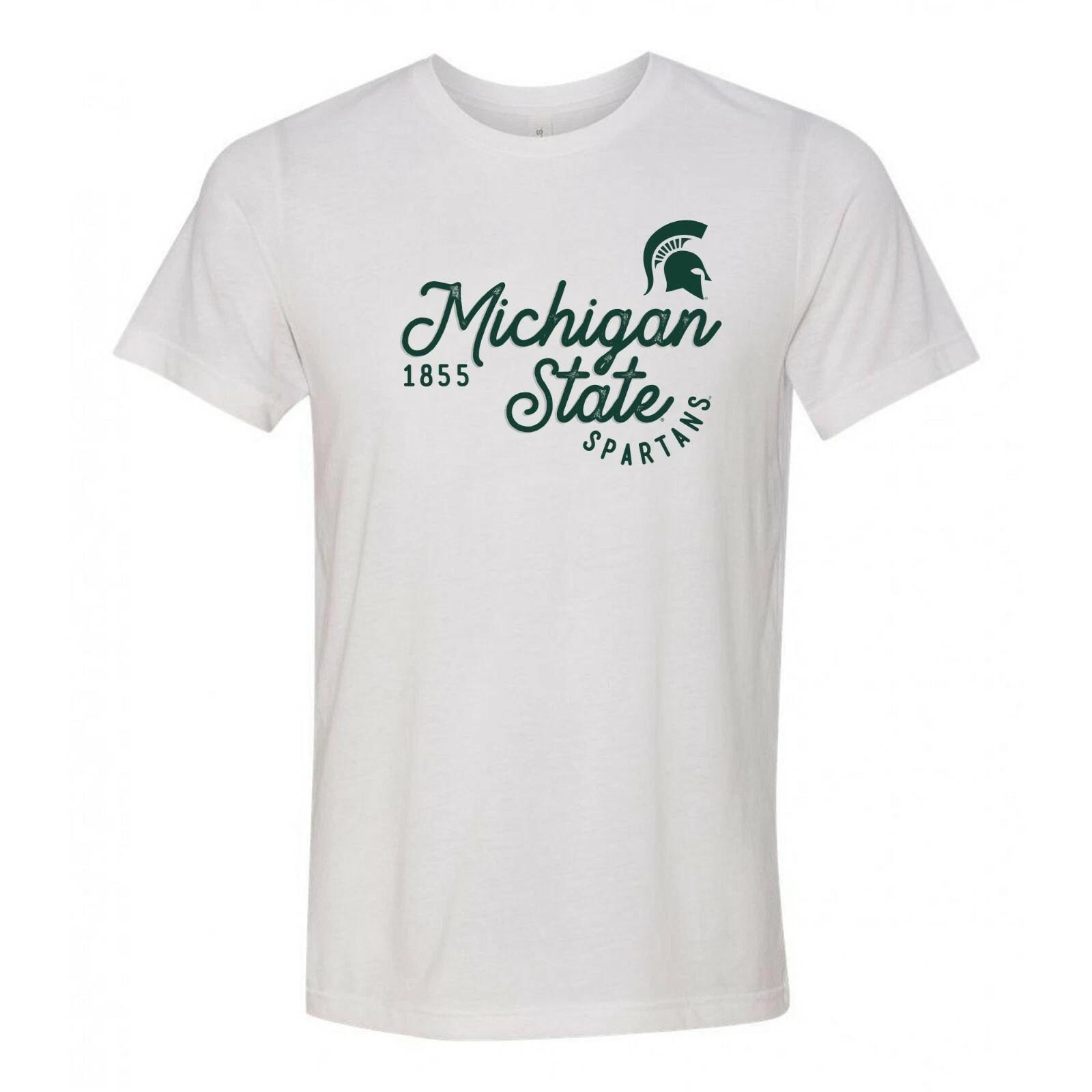 Michigan State Spartans Sunshine Script Canvas Triblend T Shirt - Solid White 4XL