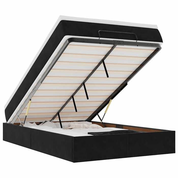 VidaXL Cadre de lit ottoman avec matelas noir 120x200 cm velours 3311179