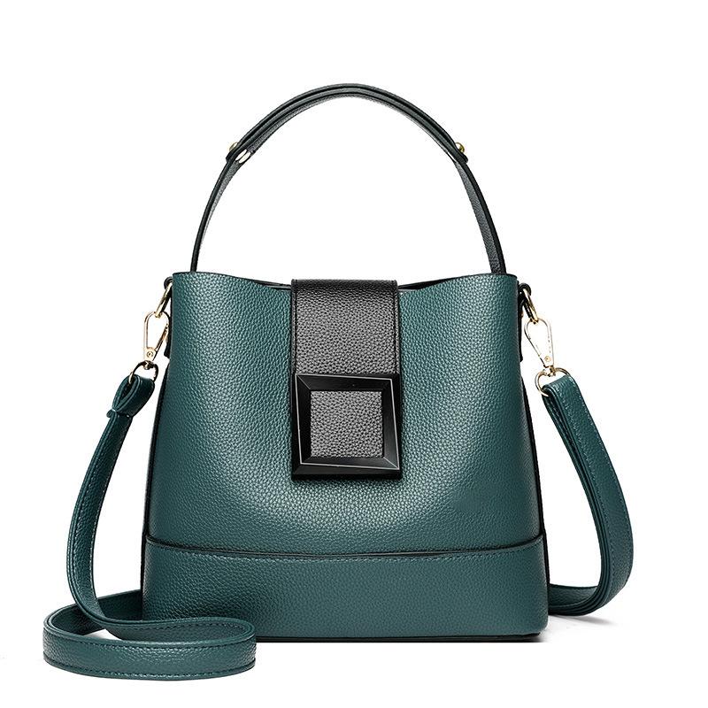 New Versatile Leather Bucket Tote Bag Trendy Female Shoulder Handbag Large Capacity Fashion Women's Crossbody Bags