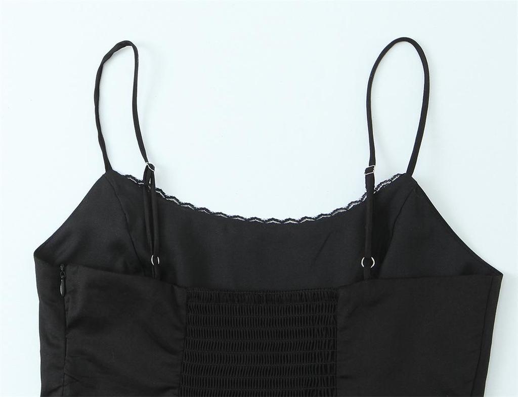 Chic French Lace-Trimmed Waist-Cinching Strapless Camisole for Women
