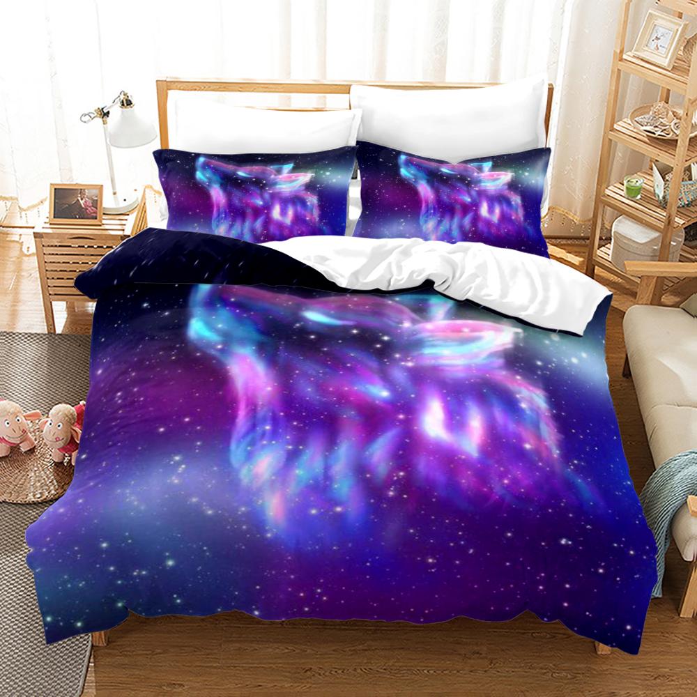 Galaxy Duvet Cover Set Love Heart Shaped Cloud Comforter Cover King Queen Size for Boys Girls Teens Bedding Set with Pillowcase