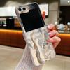 Ink Marble Pattern Clear Phone Case For Samsung Galaxy Z Flip5 Flip7 Flip6 Folding Hard Cover For Samsung Z Flip 7 6 5 4 3 5G