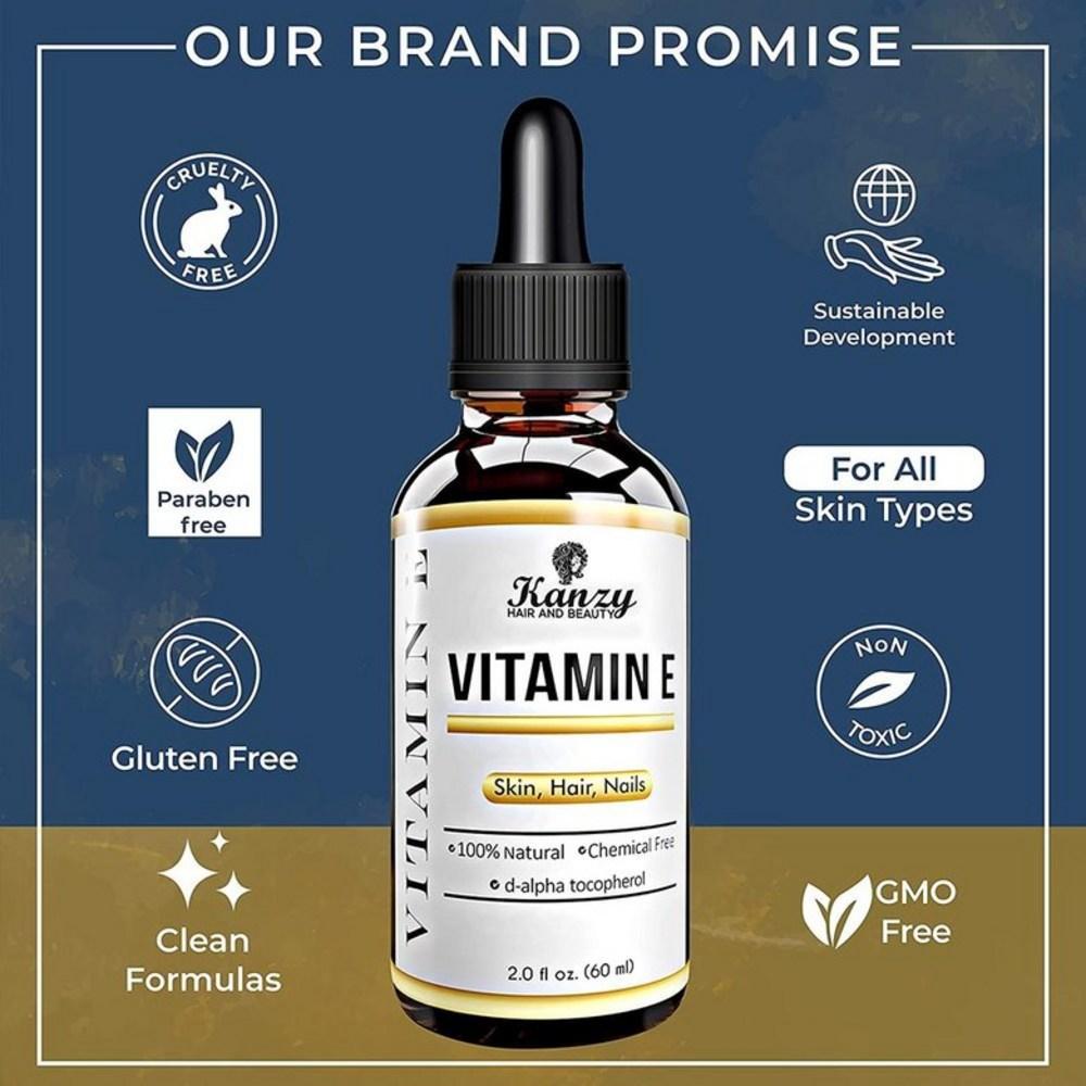 Kanzy 100% Naturalne Serum Olejowe z Witaminą E 60ml D-Alfa Tokoferol Przeciwzmarszczkowe