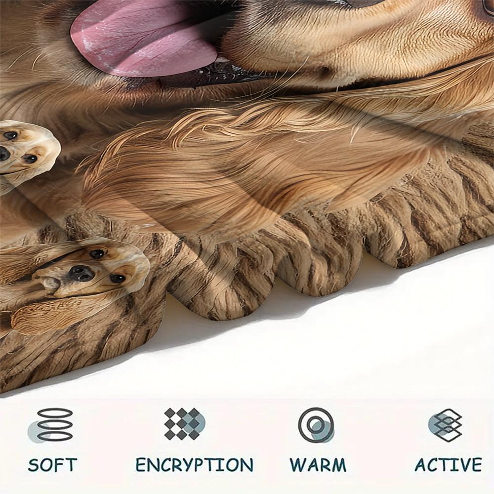 1Pc American Cocker Spaniel Print Flannel Blanket, High quality Comfortable for All Seasons, Home Decor, Warmth and Comfort, Perfect for Gifts