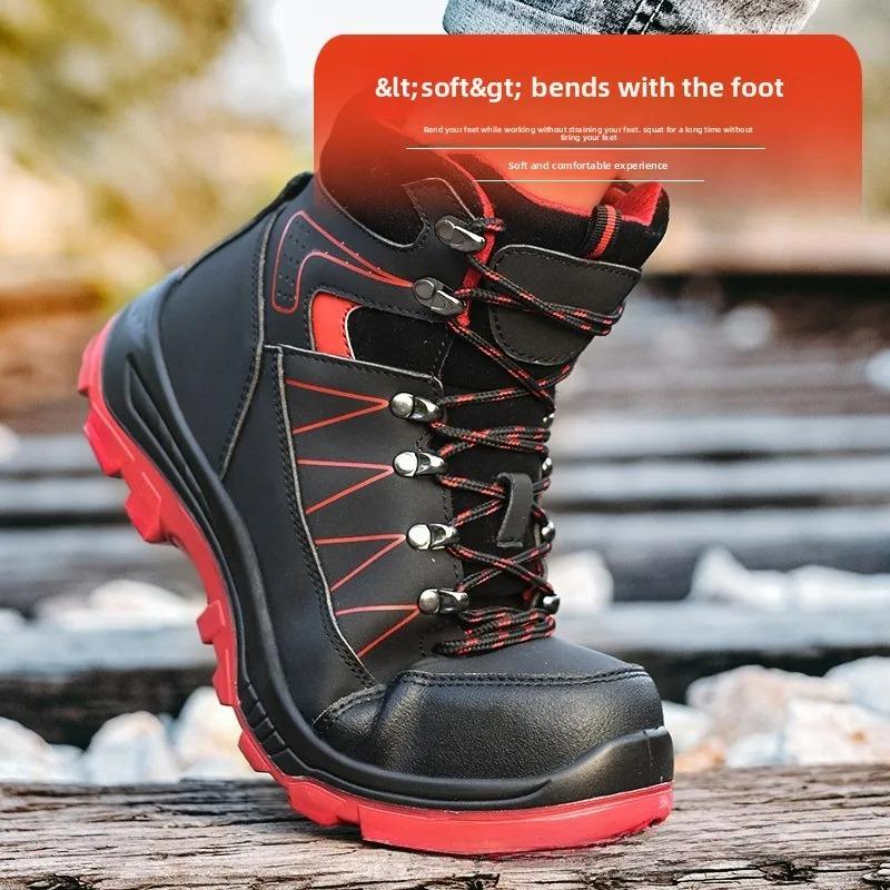 Men Work Safety Shoes High Top Anti-smash Work Sneakers Anti-Piercing Work Boots Steel Toe Indestructible Shoes for Man Safety Boots