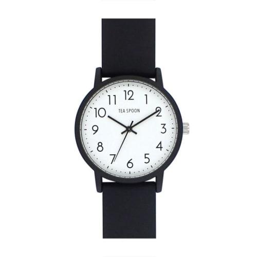 

TEA SPOON Basic Color Rubber Watch N03722A-1 BK Women s Black