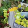 Interior Art Vertical Umbrella Simulation Frog Flower Pot Pendant Decoration Set Two Frog Resin Hanging