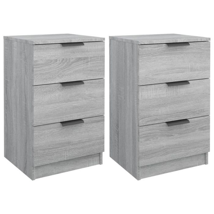 VidaXL Tables de chevet 2 pcs Sonoma gris 40x36x65 cm 817054