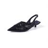 Quack Good To Wear Bag Head Sandals Women's Thin Heels 2025 Summer New 3 Cm Small Heel Pointed Middle Heel Women's Shoes