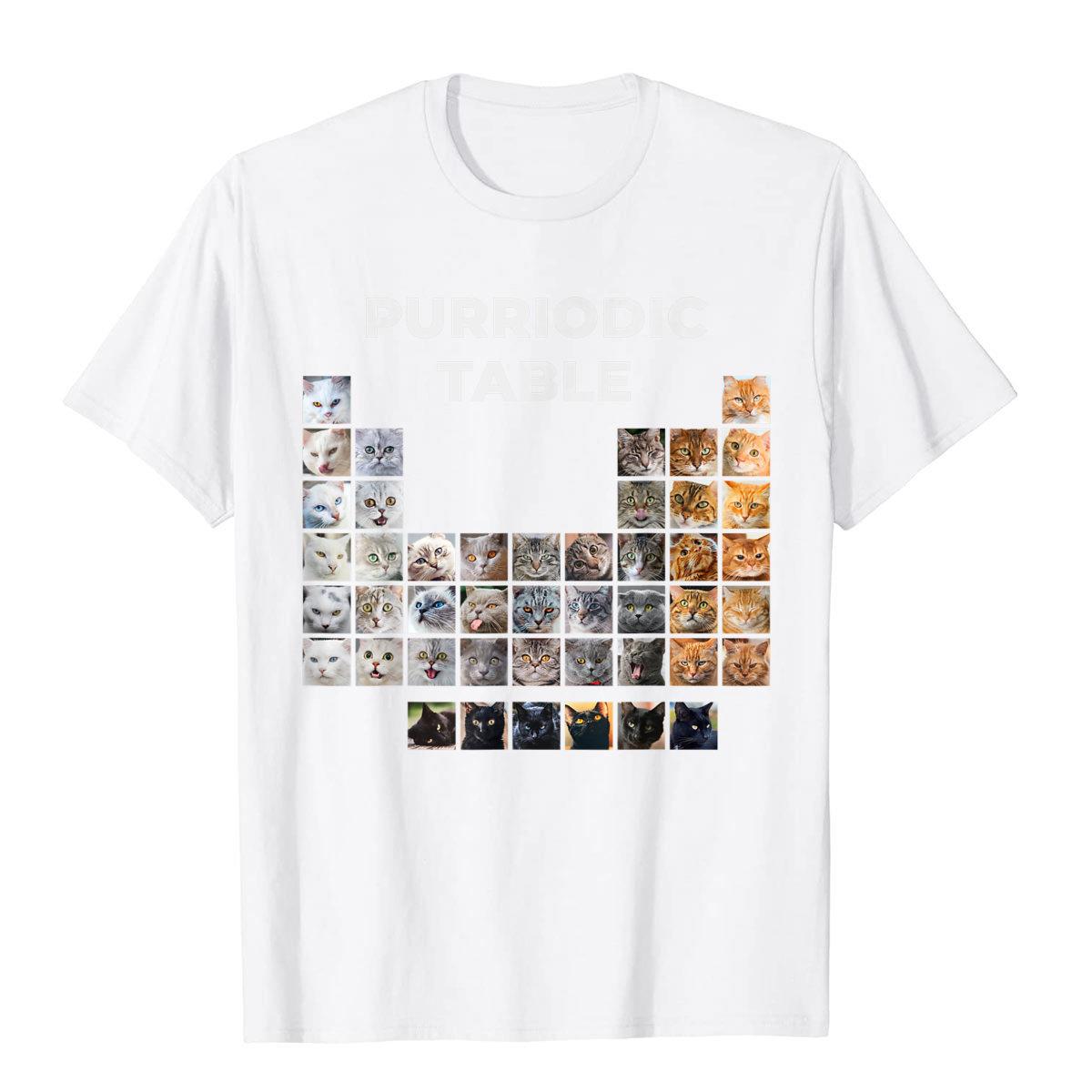 Funny Cat Chemistry Pun Periodic Table Gift Men Women TShirt On Sale Geek T Shirt Cotton Men T Shirt Mens Clothing Streetwear S
