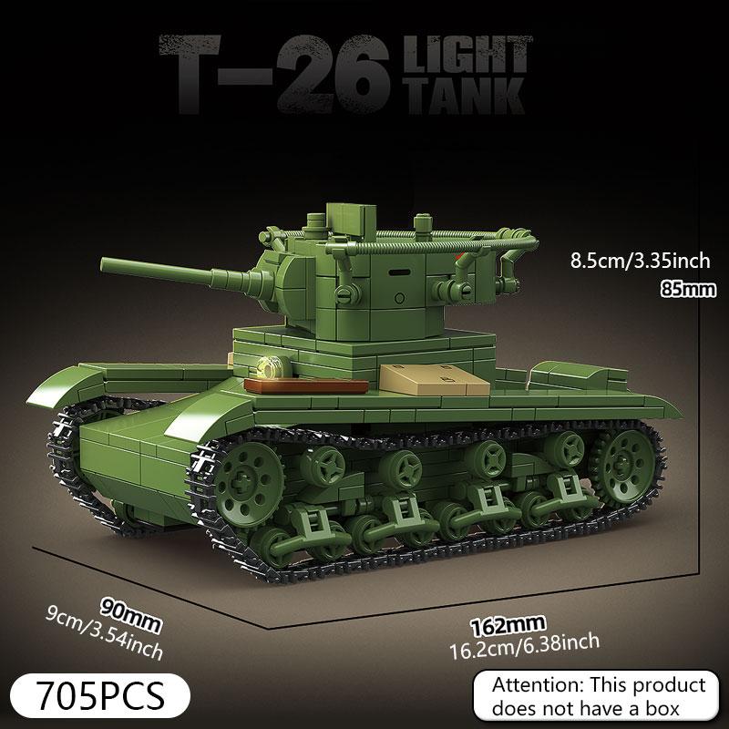 World War II Classic Tank Building Blocks, Armored Vehicle Puzzle Toy Assembly Models, Boys' Handmade DIY Ornament Gifts