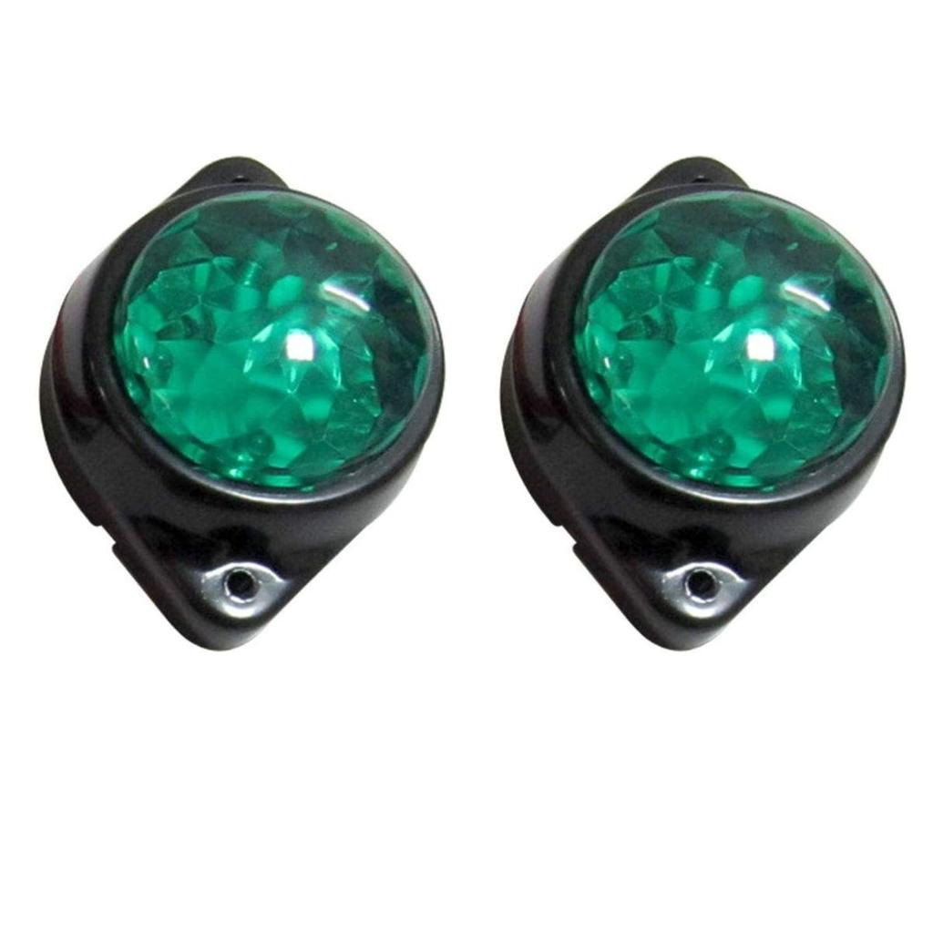 10 Pcs Round Green LED Rear Side Marker Indicator Lights 12V for Truck Trailer RV Boat