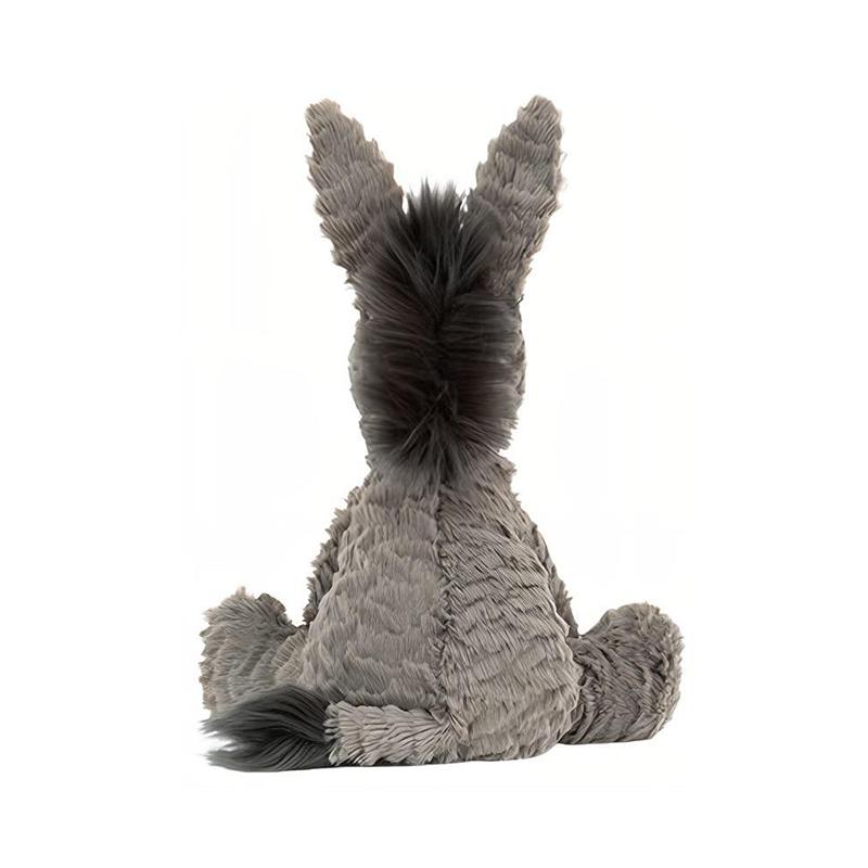 JELLYCAT Wavy Fur Series Animal Donkey Cute Grey Doll Plush Doll 23cm high.