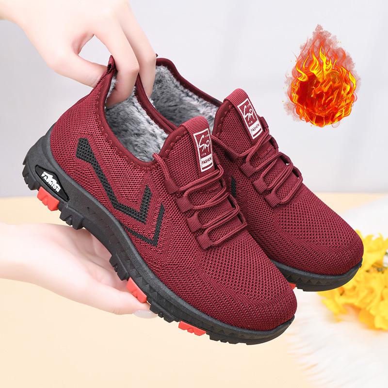 Women's Winter Snow Boots With Faux Fur Lining Non-Slip Lace-Up Workout Sneakers Warm Casual Short Ankle Boots Comfortable Walking Shoes for Women