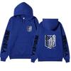 Attack on Titan Hoodie Unisex Fleece Sweatshirt Eren Mikasa Levi Character Print Autumn Winter Casual Pullover