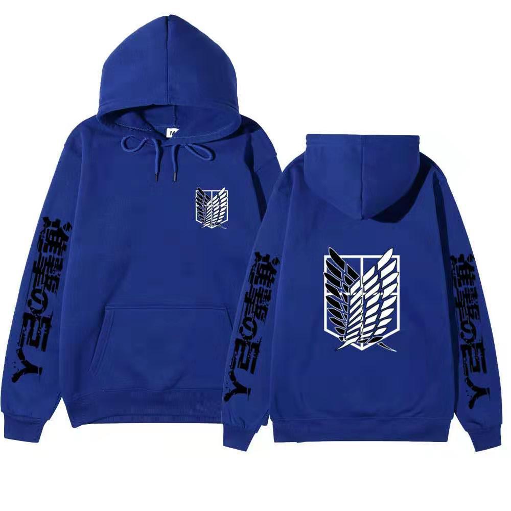 Attack on Titan Hoodie Unisex Fleece Sweatshirt Eren Mikasa Levi Character Print Autumn Winter Casual Pullover