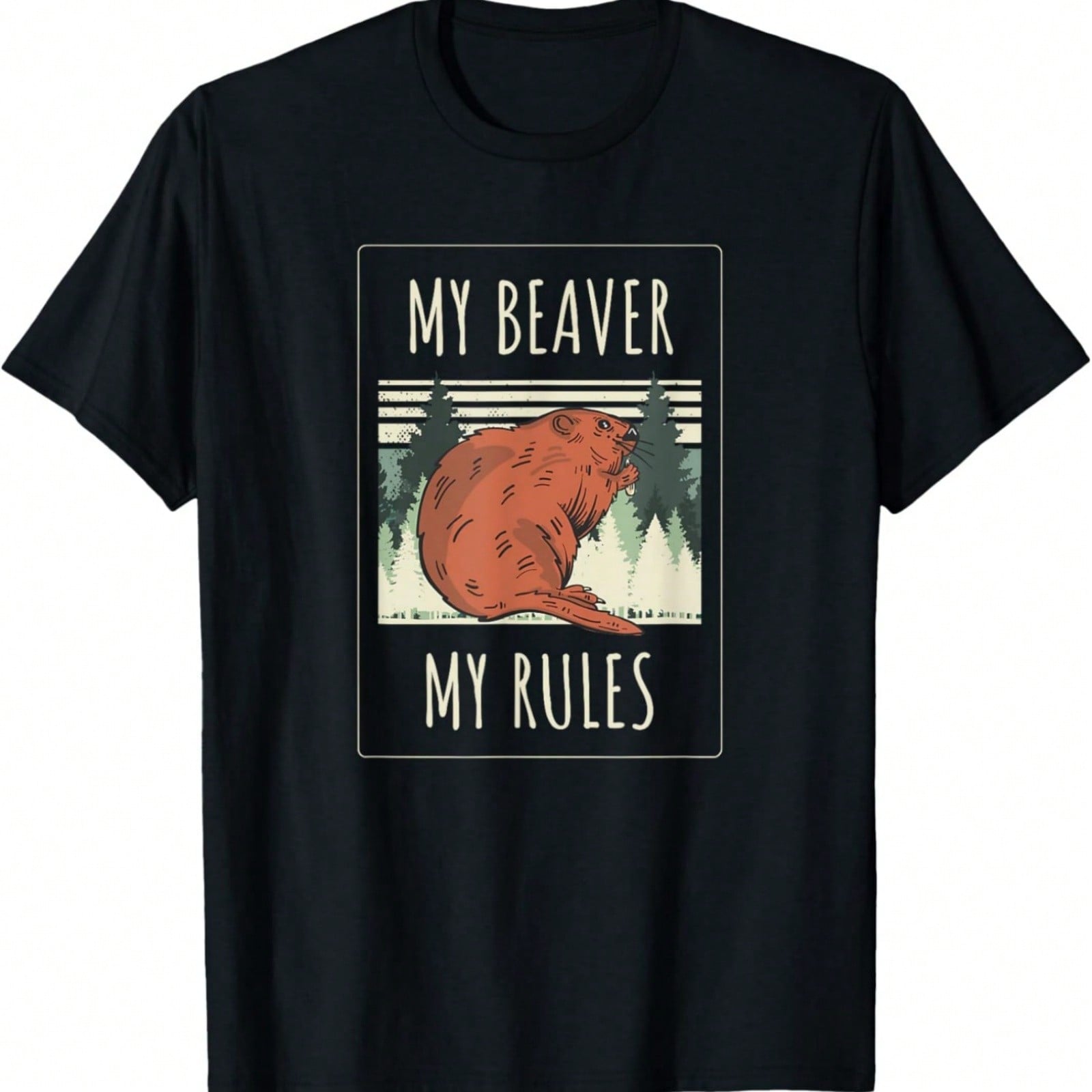 My Beaver My Rules Funny Saying Animals T-Shirt S разноцветный