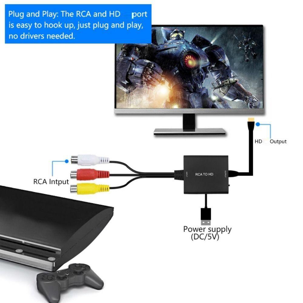 TV Game Support PAL NTSC 1080P 3 RCA RCA To HD Converter AV To HD Cable CVBS Composite