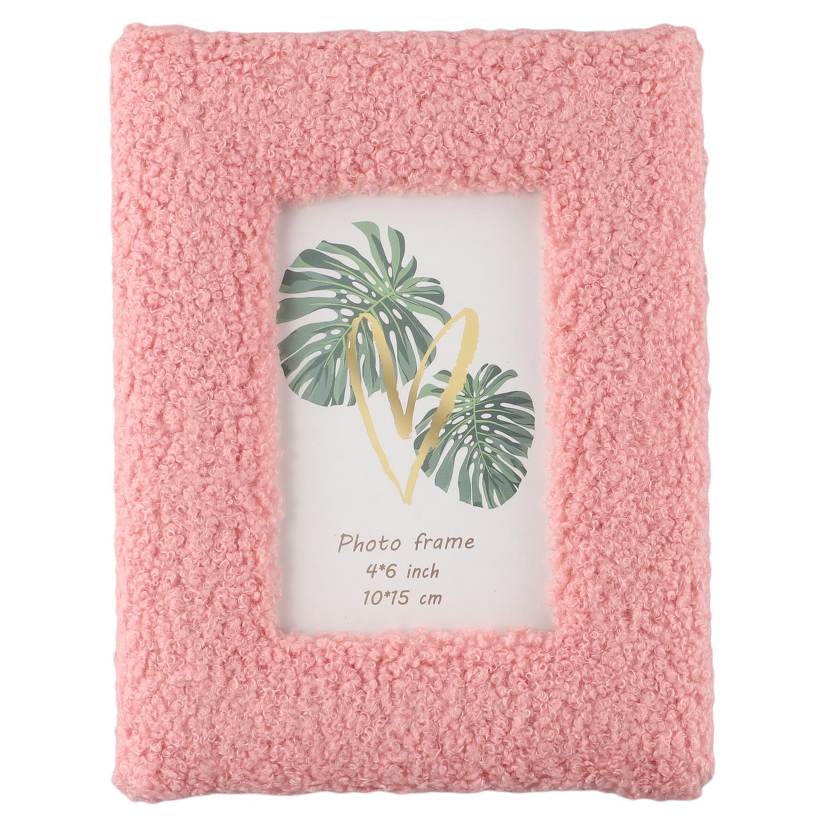

10*15cm Photo Frame Artificial Board + Plush Frame Exquisite розовый