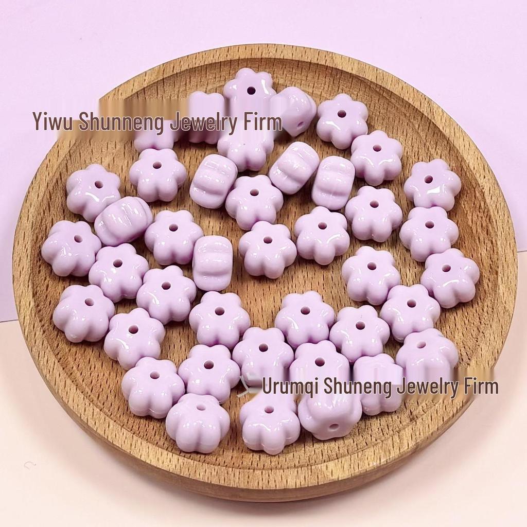 Acrylic Halloween Pumpkin and Flower Beads for DIY Bracelets and Phone Chains